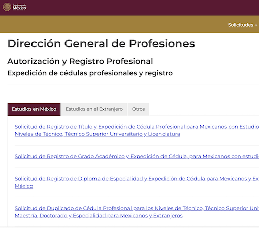 Dirección General de Profesiones